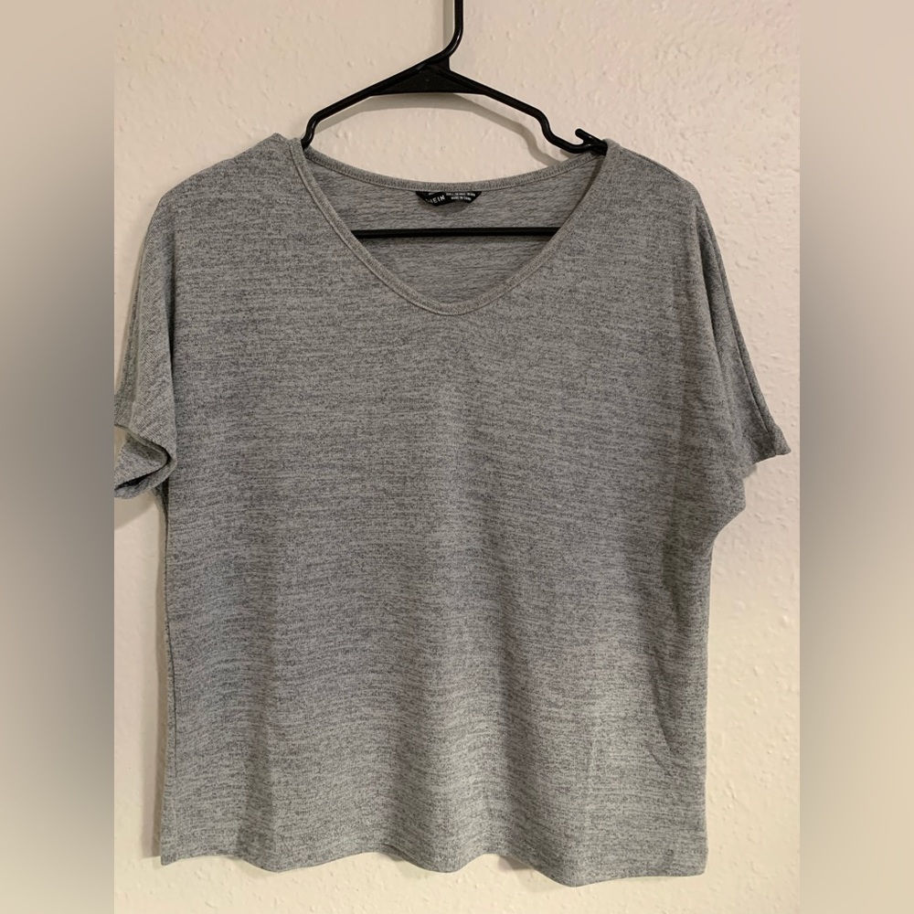 Shein grey basic stretch short tee
